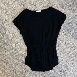 Forever 21 Black Tunic Top with Cinched Waist